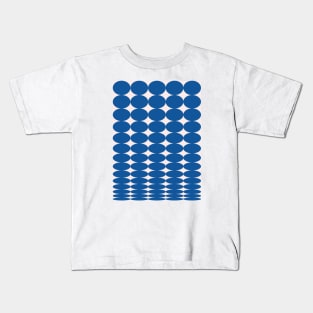 Retro Round Pattern - Blue Kids T-Shirt